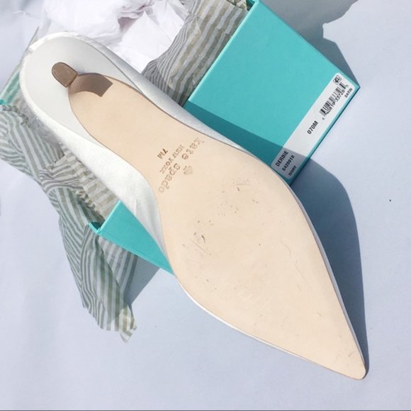 kate spade Derbie Satin Pump Kitten Heel Sz 7 NIB - Picture 7 of 9